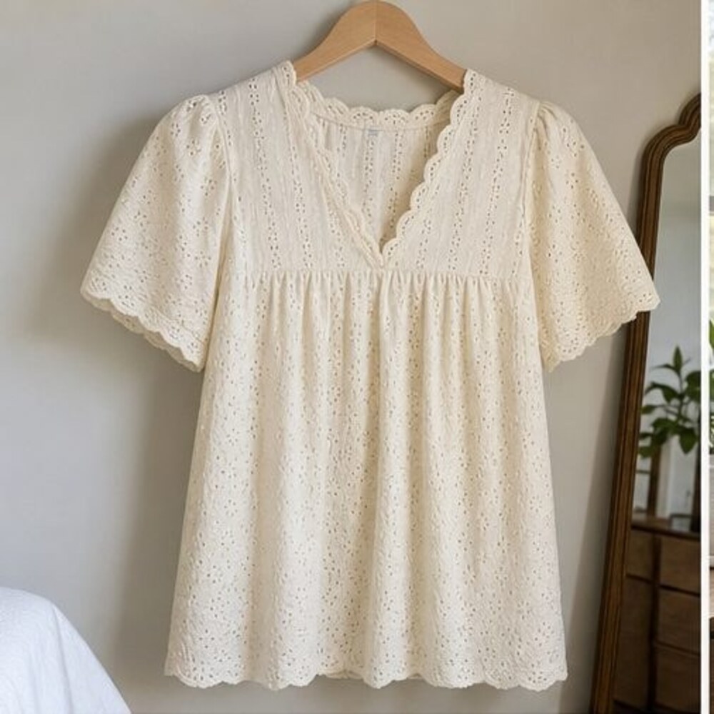 Ivory Ruffle Blouse